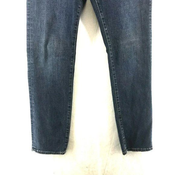 Gap Denim Jeans Men's Sz 29x32 Dark Blue Stonewash Slim Straight Midrise Stretch - Picture 7 of 12